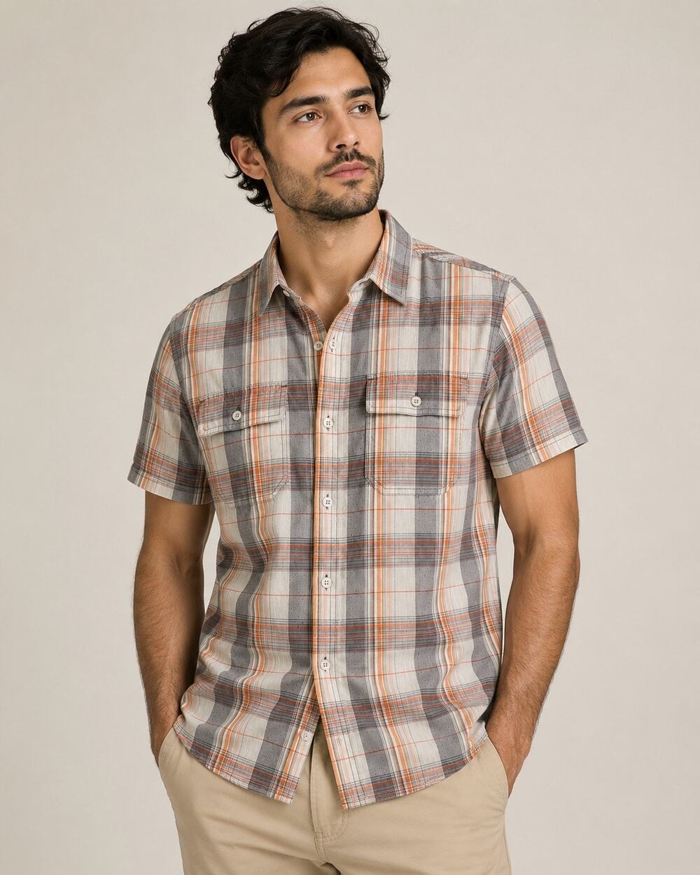 prAna Ostend Camp Shirt Medium Organic Cotton Outdoor Hiking Gorpcore Pockets